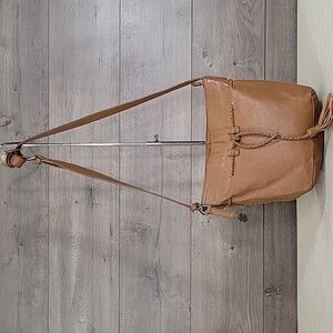 Lucky Brand Tan Leather Crossbody Shoulder Bag